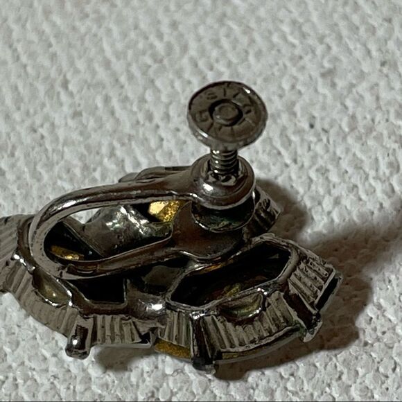 Sterling rhinestone vintage clip earrings - Picture 16 of 16